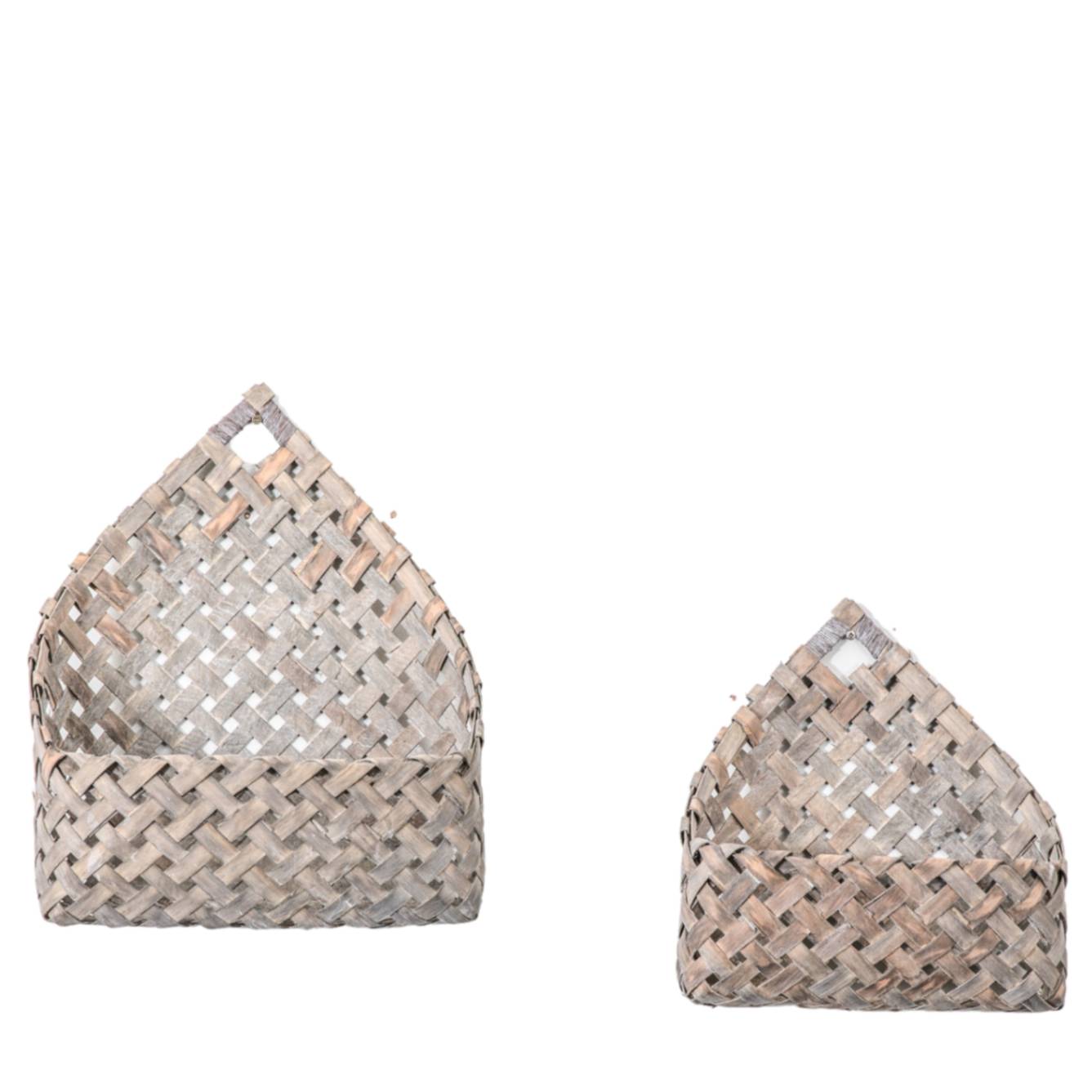 Banbury Wall Basket Grey (Set of 2) 340x160x330mm